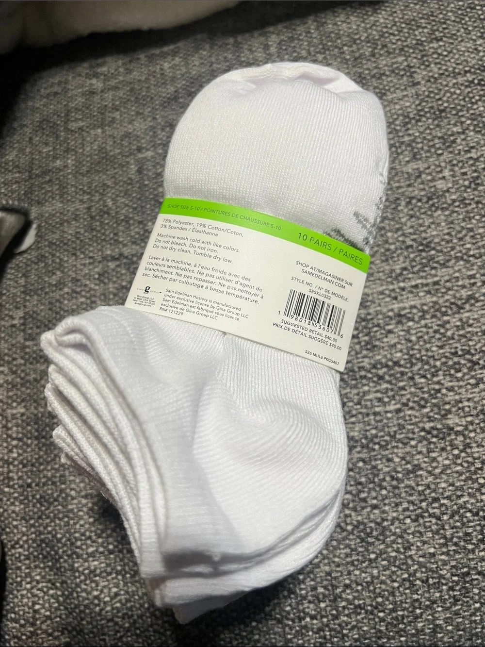 NWT SAM EDELMAN 6pk lace cuff ankle socks
